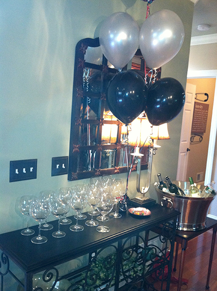 Wine & Champagne Bar Set-up with
                      Balloons