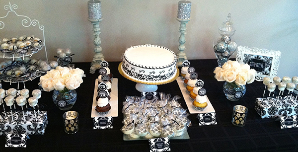 "75th Birthday Theme Dessert
                      Display"